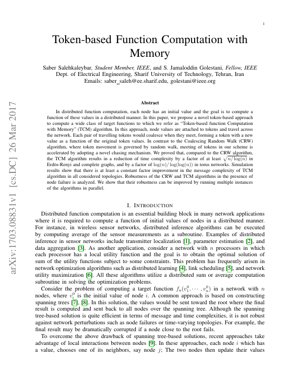 PDF Document Cover - Token-based Function Computation with Memory Algorithm Analysis